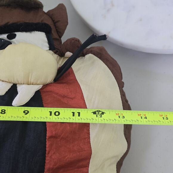 Vintage Looney Tunes Taz Tasmanian Devil Pillow Plush 90s Cartoon Large 17x17 Gi - Picture 6 of 12